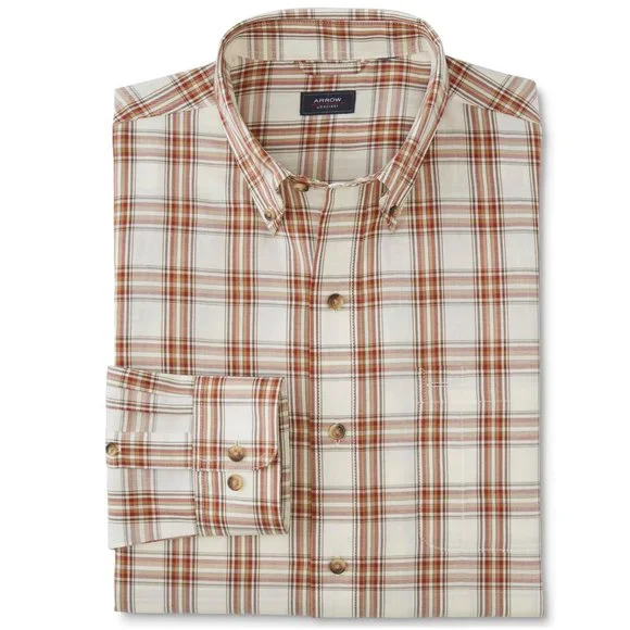 arrow wrinkle free dress shirts ARROW Men's Gray Button Up Wrinkle Free Dress Shirt Size 17-17 1/2 32/33 (XL)
